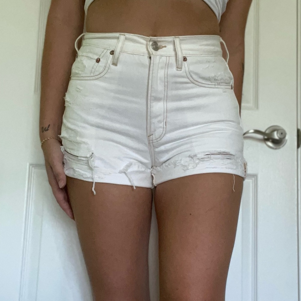 American Eagle Stretch High Waisted Denim Shorts